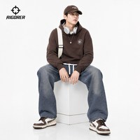 准者 直筒牛仔裤男秋季运动长裤宽松休闲大码阔腿裤