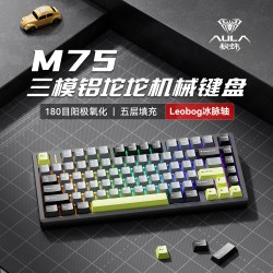 狼蛛 M75机械键盘游戏电竞专用无线蓝牙三模连接客制化RGB灯效防水