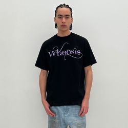 WHOOSIS 情侣浪漫字体刺绣短袖T恤