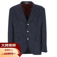 BRUNELLO CUCINELLI BC男装单排扣条纹长袖西装外套   藏青色 54