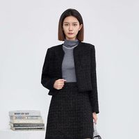 S.DEER sdeer圣迪奥女装小香风套装毛呢短款外套S23482208