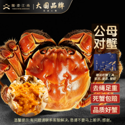 阳澄·江南 阳澄江南 大闸蟹礼盒 公4.0-4.3两母2.5-2.8两 4对8只