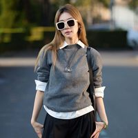 S.DEER sdeer圣迪奥女装罗纹圆领打底绵羊毛通勤针织衫S24483524