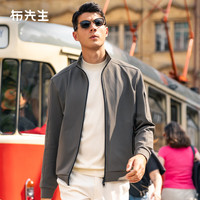 布先生 立领夹克衫男士秋季新品双头拉链设计外套 烟松绿 L/175