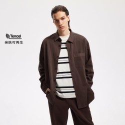 杰克琼斯 男装春秋季新款纯棉舒适休闲日常简约OVERSIZE衬衫外套