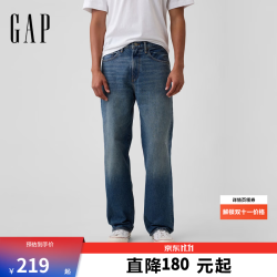 Gap 000914105 纯棉宽松直筒 深蓝色 33 男士牛仔裤