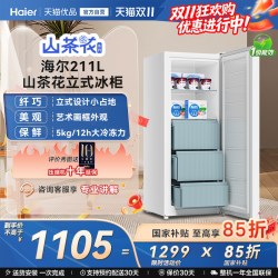海尔 211L家用小型抽屉式冷柜一级节能母婴辅食冰柜冰箱BD-211GHW9