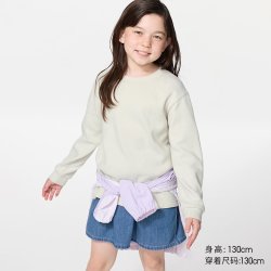童装男童女童柔软针织摇粒绒圆领T恤/长袖优衣库486658