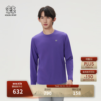 KOLON SPORT 户外休闲衣 男士吸湿排汗抗菌基础款圆领长袖T恤 LHRT6SN013-DU 深紫色 XL 180/100A