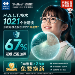 依视路 星趣控儿童离焦防控镜片青少年防控镜片 钻晶膜岩 1.59