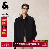 杰克琼斯 杰克·琼斯（JACK&JONES）男装衣服秋季新款毛呢外套 E40黑色 常规 略宽松，卡码拍小 XL （185）