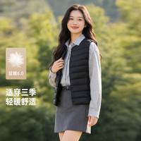 雪中飞 女式羽绒马甲 宝石黑 S码 160/84A