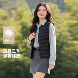 雪中飞 女式羽绒马甲 宝石黑 S码 160/84A