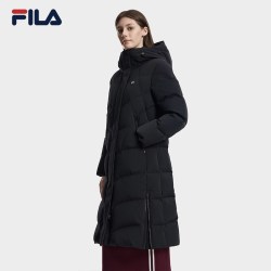 斐乐 暖型羽绒服丨FILA女士长款鹅绒服26冬季新款休闲保暖连帽外套