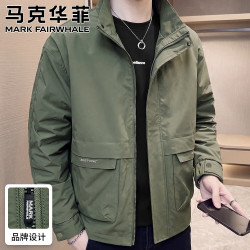 马克华菲 立领夹克男士春秋季新款潮流修身工装外套男款休闲百搭中青年上衣