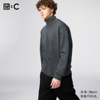 优衣库 宽松卫衣/长袖男装女装合作款/运动衫481040 486125 486125/08深灰色 L