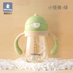 Little Tiny littletiny小怪兽婴儿学饮吸管杯宝宝喝奶瓶儿童水杯6个月以上1岁