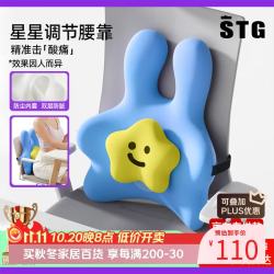 SITGOOD 腰靠座椅靠背护腰靠垫办公室腰枕stg坐垫靠枕礼物久坐护腰神器蓝