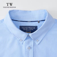 TEENIE WEENIE 小熊男装商务休闲纯色全棉牛津纺长袖衬衫2026年春 蓝色 L