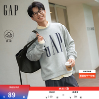 Gap 男女装2026秋新品logo印花抓绒圆领宽松卫衣上衣1SS623909 灰色 S (165
