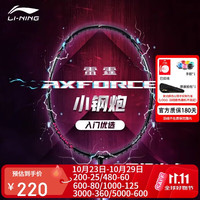 李宁 羽毛球拍雷霆小钢炮穿线单拍进攻型入门拍5U穿线AYPT307 黑色 5U  穿线