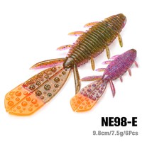 TSURINOYA 钓之屋 NE98 虾型软饵 98mm/7.5g 6只装