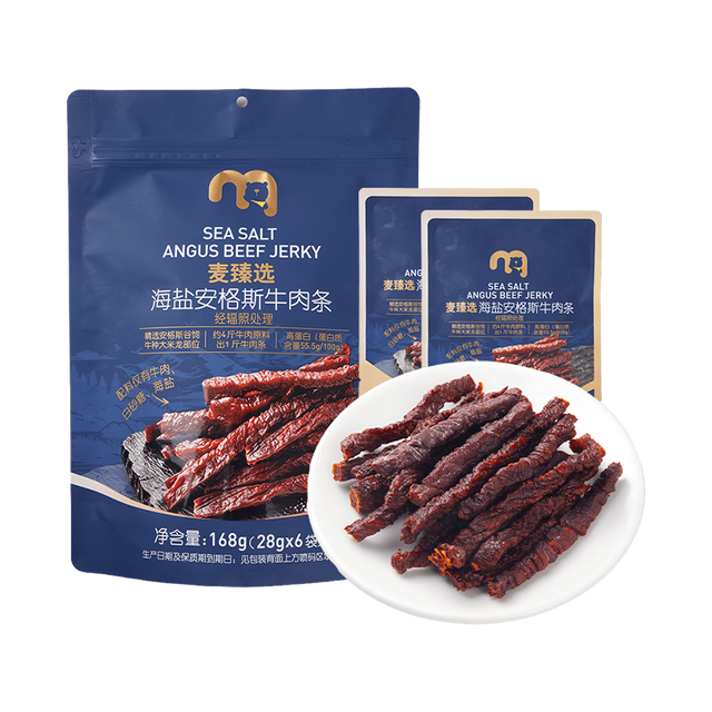 麦臻选 海盐安格斯牛肉条 168g