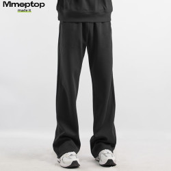 MMOPTOP 日系显瘦直筒卫裤秋冬季男垂感宽松运动休闲裤MXXK61黑XL