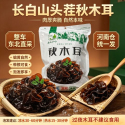 新食道 东北头茬秋木耳干货特产椴木黑木耳非特级野生凉拌新货肉厚袋装