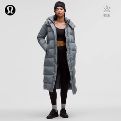 lululemon 丨Wunder Puff 女士长款羽绒外套羽绒服 防风 LW4CAGS 绿洲灰 L /10