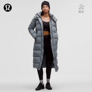 lululemon 丨Wunder Puff 女士长款羽绒外套羽绒服 防风 LW4CAGS 绿洲灰 L /10