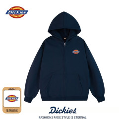 Dickies 卫衣男秋冬季连帽开衫外套宽松百搭情侣装七夕节 藏青