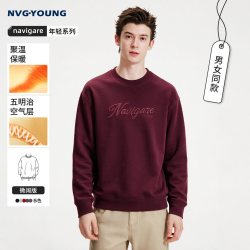 NVG·YOUNG navigare小帆船休闲圆领卫衣男抗菌长袖上衣