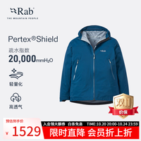 Rab 男户外登山防风保暖防水透气连帽硬壳冲锋衣夹克外套 QWI-65 暴风蓝-TMB M