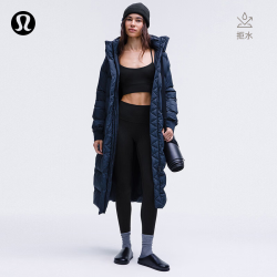 lululemon 丨Wunder Puff 女士长款羽绒外套羽绒服 防风 LW4CAGS 海军蓝 L /10
