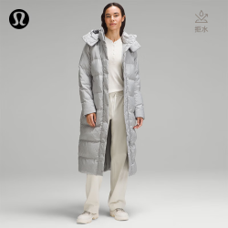 lululemon 丨Wunder Puff 女士长款羽绒外套羽绒服 防风 LW4CAGS 水滴银 L /10