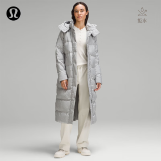 lululemon 丨Wunder Puff 女士长款羽绒外套羽绒服 防风 LW4CAGS 水滴银 L /10