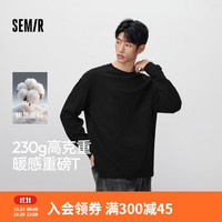 森马 长袖T恤男冬季打底衫2026新款情侣纯色圆领针织上衣