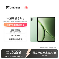 一加 3 Pro 第五代骁龙8至尊版 12GB+256GB 浅绿 平板电脑