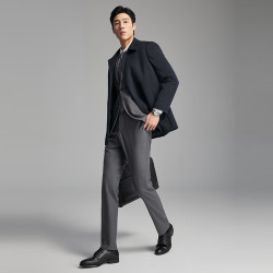 雅戈尔 大衣男士品质羊毛混纺面料可脱卸内胆 藏青VYSY01N996FFA L 175/96A