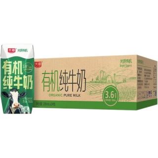 光明 有机3.6g乳蛋白纯牛奶 200ml*24盒