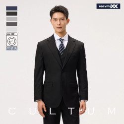 CULTUM 男士西服套装职业正装结婚礼服面试商务西装外套 纯黑色单西 48 A