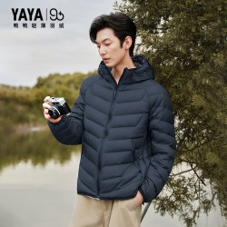 YAYA 鸭鸭男女同款2026秋冬连帽简约舒适排骨轻薄鸭绒外套