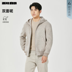 利郎 官方短款毛呢大衣男冬休闲男装夹克外套
