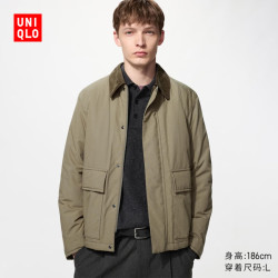 优衣库 487689 休闲棉服 卡其色 L 男装夹克