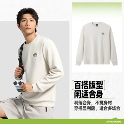 361° 运动卫衣男2026年秋季新款微抓绒休闲上衣男女同款宽松卫衣