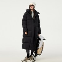坦博尔 冬季新款女显瘦长款过膝羽绒服连帽加厚保暖外套