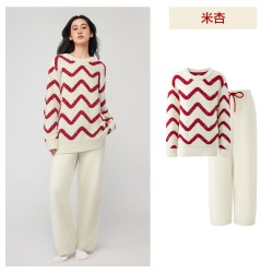YOUKESHU 一起暖睡衣男半边绒女款秋冬家居服