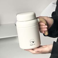 移动端：饭团少年 不锈钢保温杯女2024新款泡茶杯大容量学生上学专用男款水杯