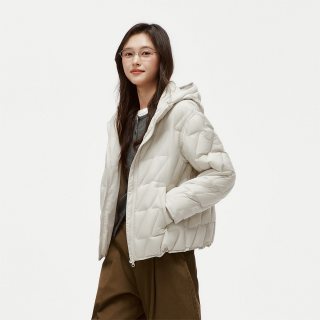 移动端：坦博尔 轻薄羽绒服女短款连帽保暖休闲外套春秋季新款百搭舒适薄款